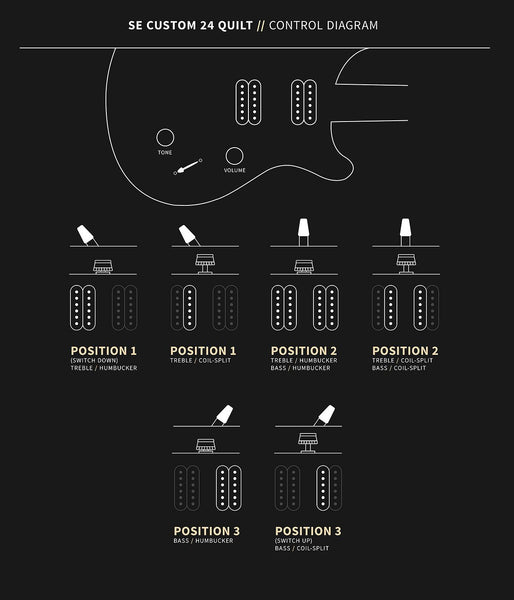 PRS SE Custom 24 Quilt - Control Diagram