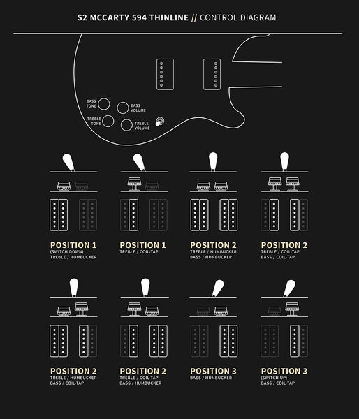 Đàn Guitar Điện PRS S2 McCarty 594 Thinline - Control Diagram