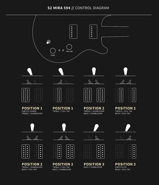 Controls trên Đàn Guitar Điện PRS S2 Mira 594