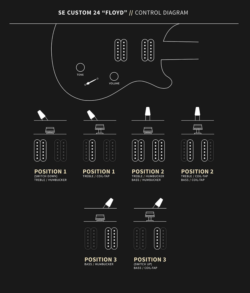 Controls trên Đàn Guitar Điện PRS SE Custom 24 Floyd