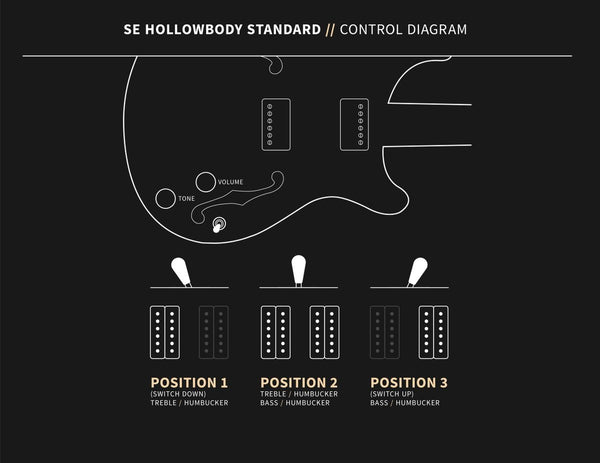 PRS SE Hollowbody Standard - Control Diagram