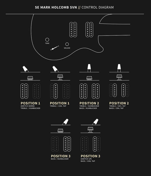 Đàn Guitar Điện 7-dây PRS SE Mark Holcomb SVN - Control Diagram