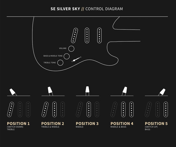 PRS SE Silver Sky - Control Diagram