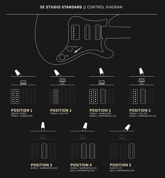 Controls trên Đàn Guitar Điện PRS SE Studio Standard