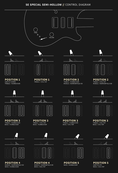 Controls trên Đàn Guitar Điện PRS SE Special Semi-Hollow