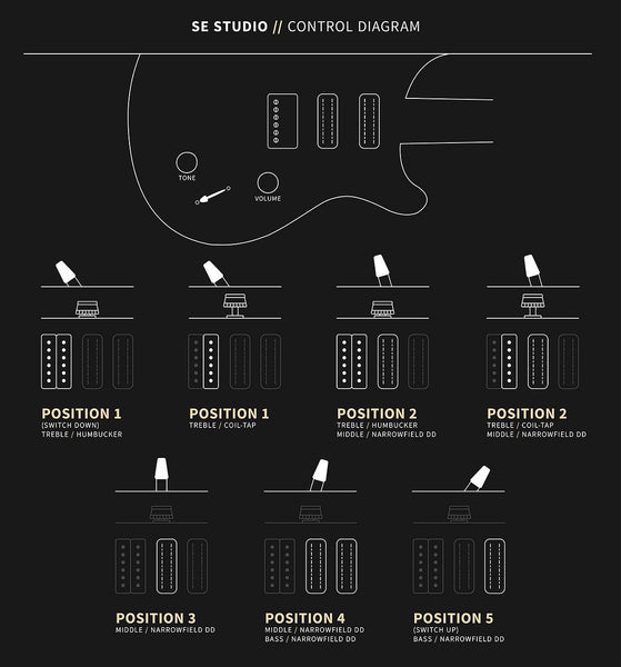 Controls trên Đàn Guitar Điện PRS SE Studio