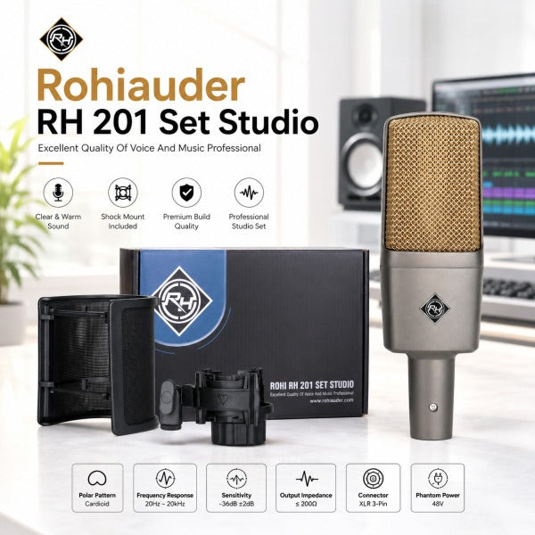 Microphone Condenser Rohiauder RH-201 - Set Studio
