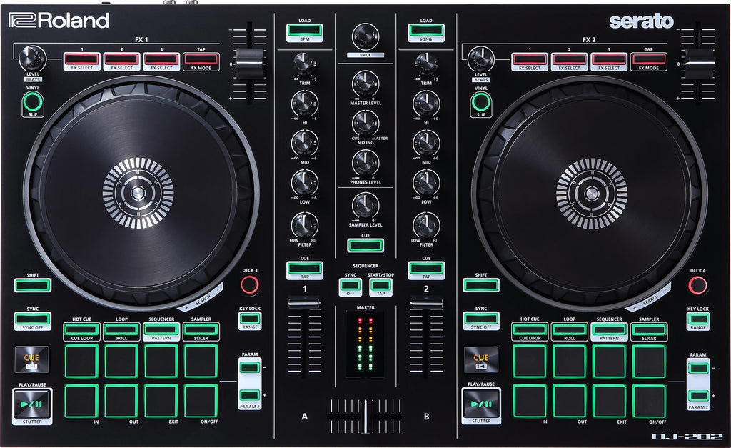 DJ Controller Roland DJ-202 2-channel Serato w/Drum Machine