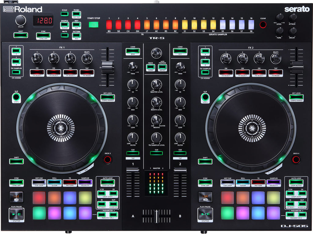 DJ Controller Roland DJ-505 2-channel Serato w/Drum Machine