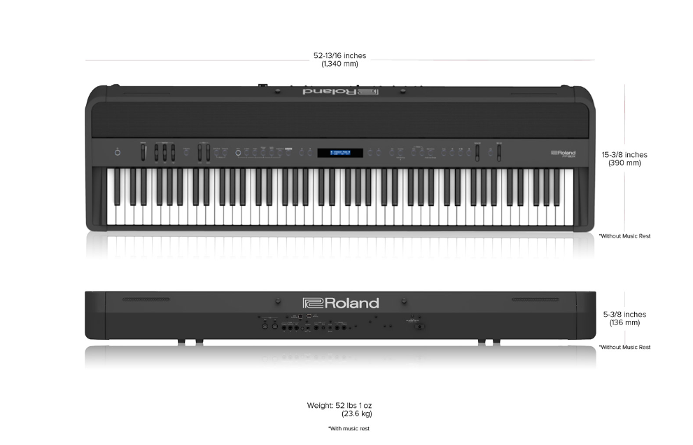 Kích thước và cân nặng của Roland FP-90X