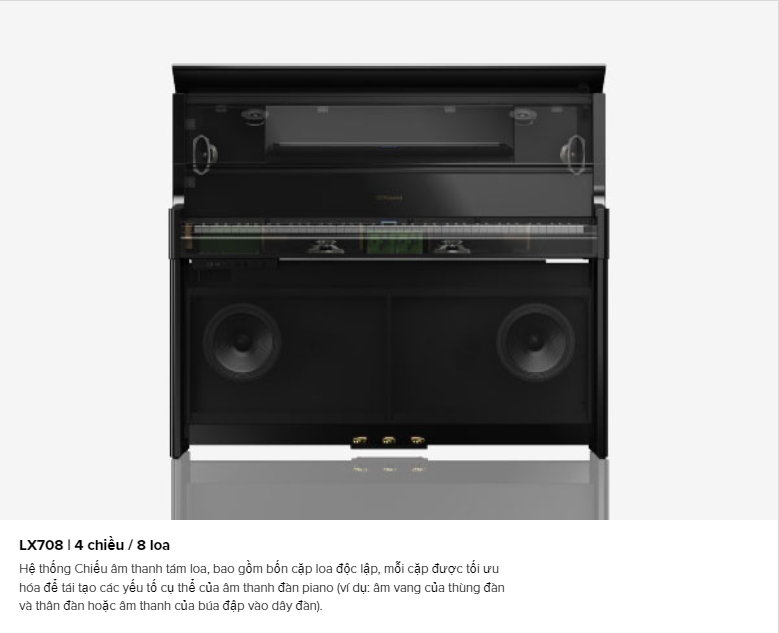 Roland LX708 có hệ thống 8 loa, 4 chiều