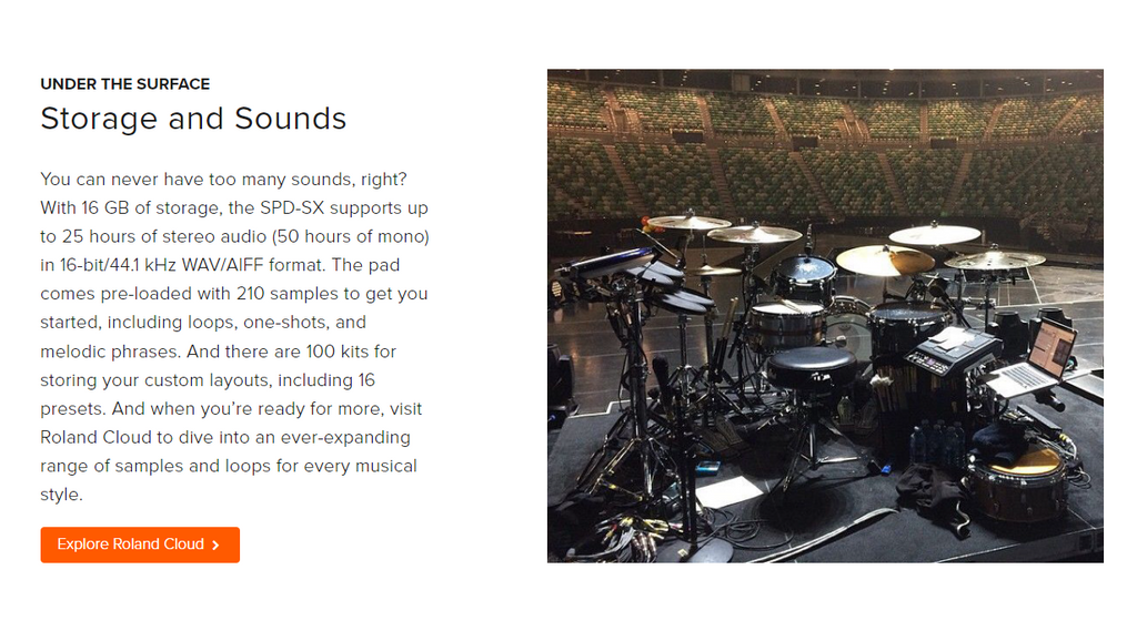 Lưu trữ và Âm thanh trên Roland SPD-SX