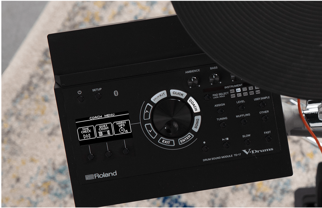 Bạn cũng có thể sử dụng tính năng Huấn luyện viên trống trên Roland VAD-307