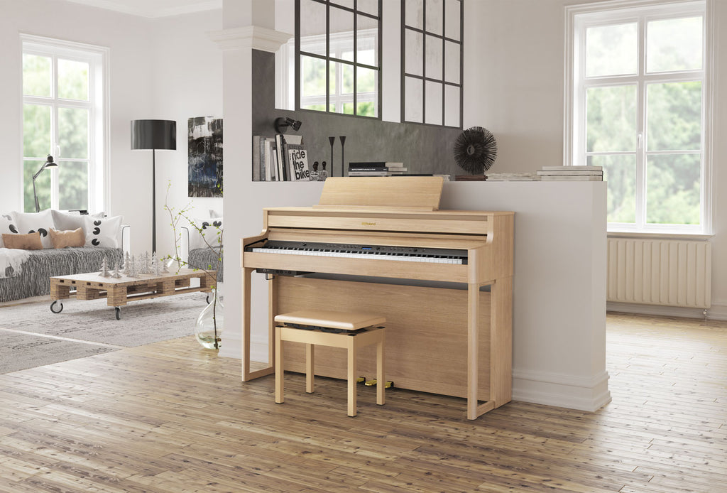 Roland HP-704 Digital Piano, Light Oak