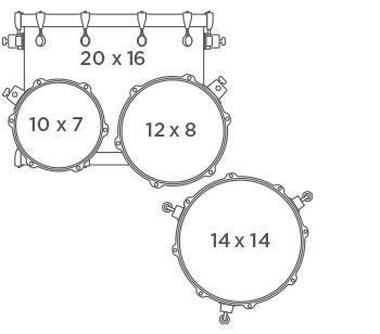 Cấu hình bộ Trống Cơ Mapex SR504X Fusion 4-Pc Shell Pack (20"/10"/12"/14")