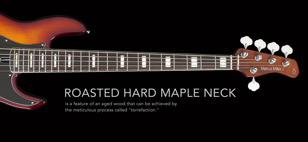 Sire Marcus Miller V5 24 Fret có cần đàn được làm bằng gỗ flamed maple