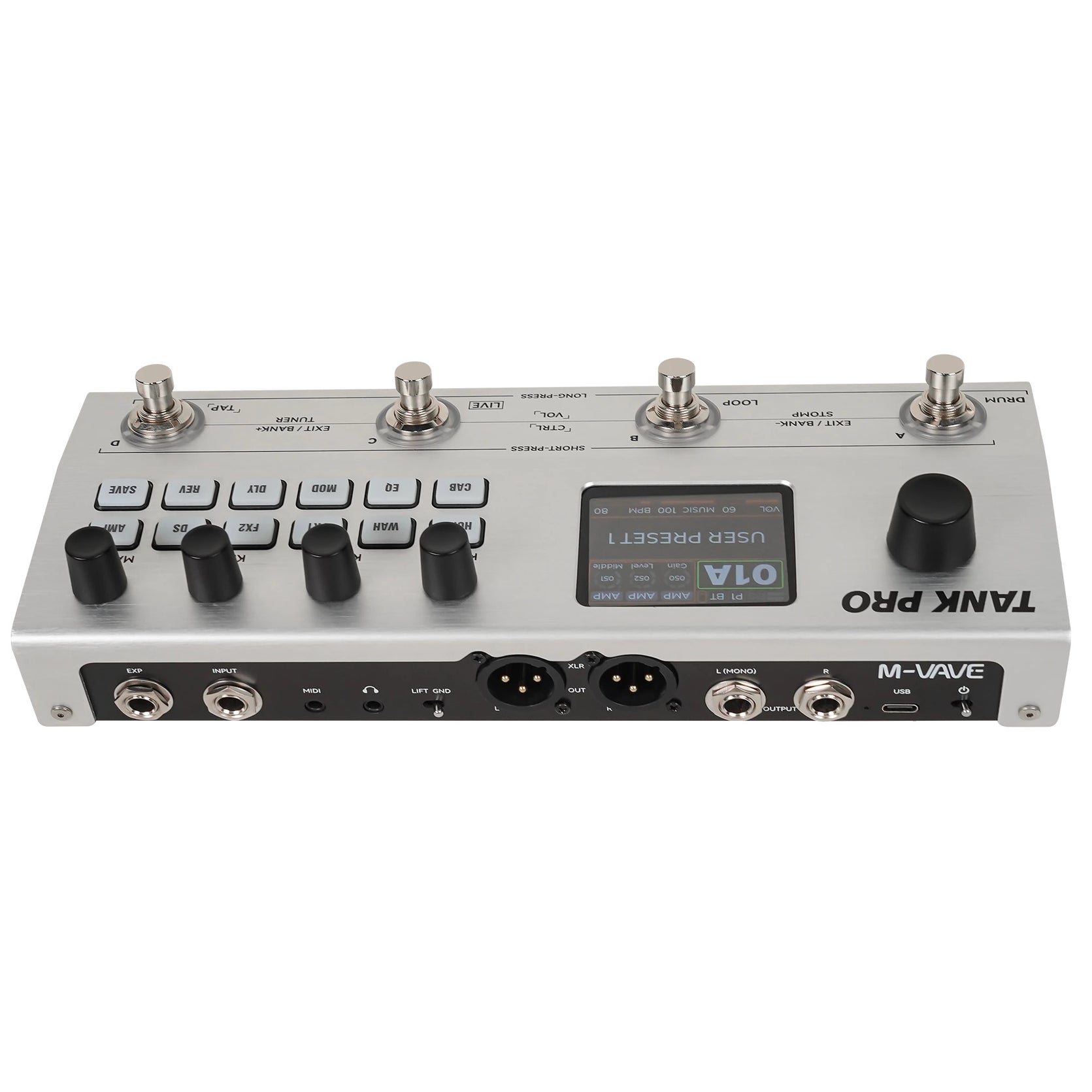 Pedal Guitar Multi Effect M-Vave Tank Pro