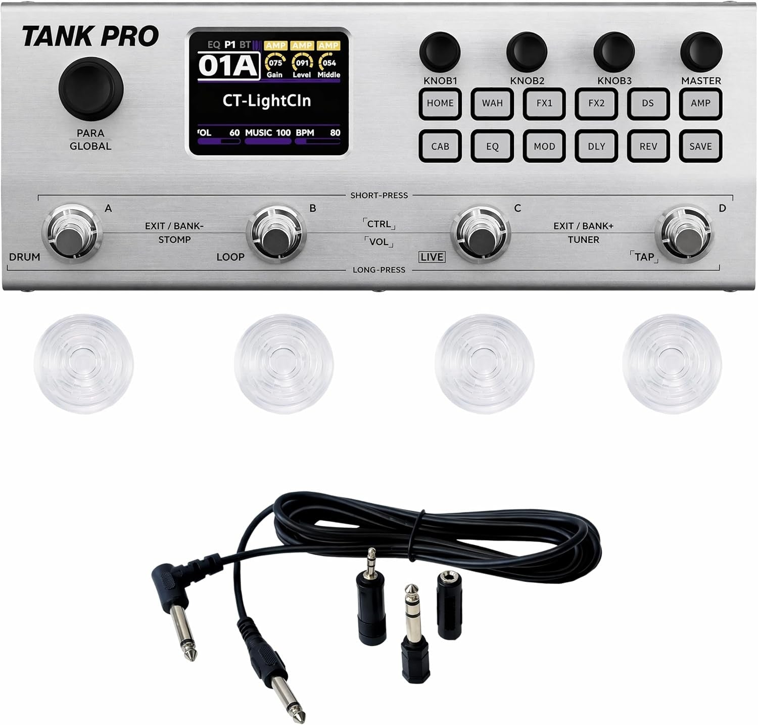 Pedal Guitar Multi Effect M-Vave Tank Pro