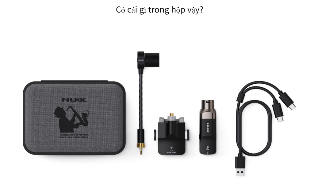Phụ kiện trong hộp - Wireless System cho Saxophone NUX B-6 2.4GHz