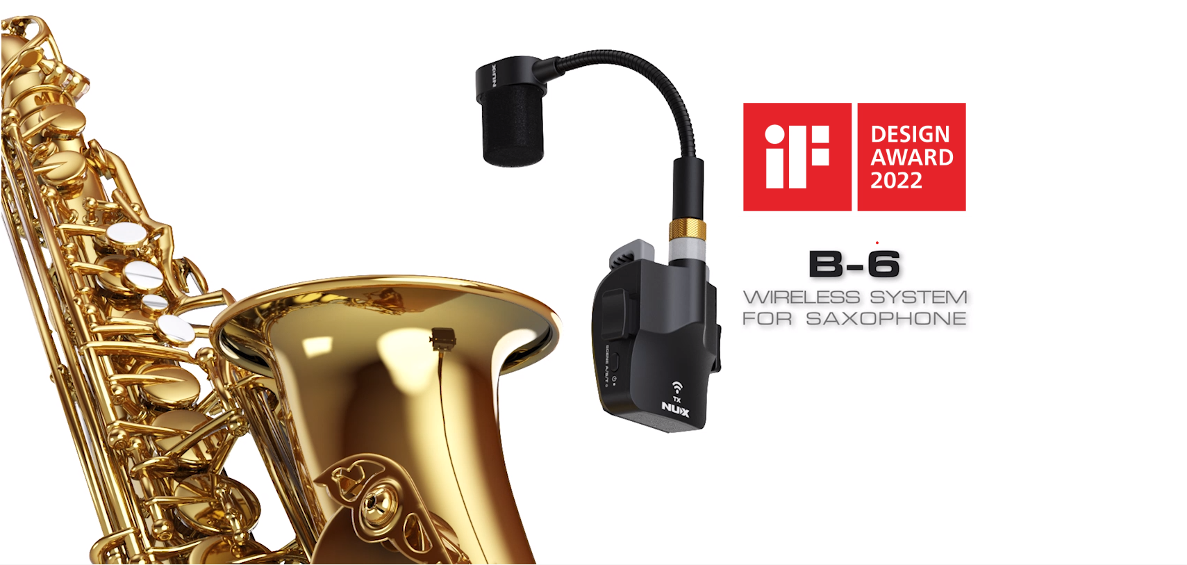 Wireless System cho Saxophone NUX B-6 2.4GHz được trao giải thiết kế năm 2022