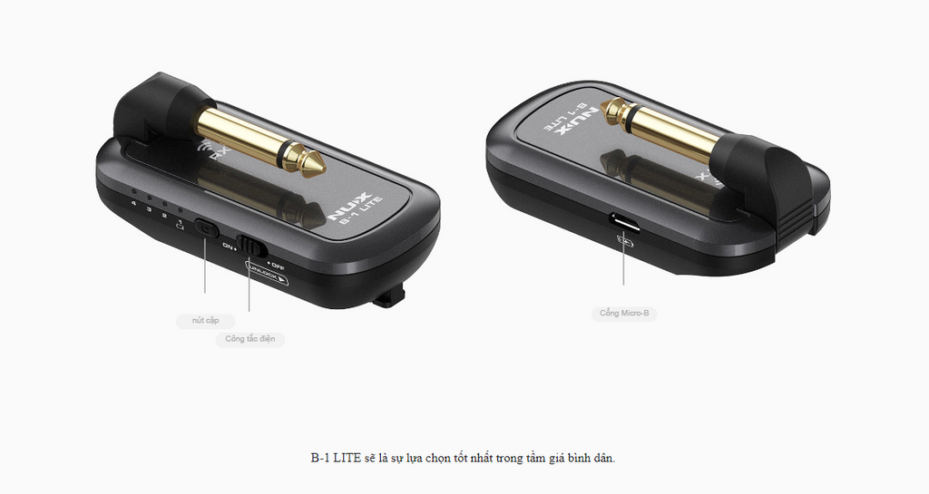 Wireless System Nux B-1 Lite thiết kế với chất lượng và giá cả dễ tiếp cận hơn