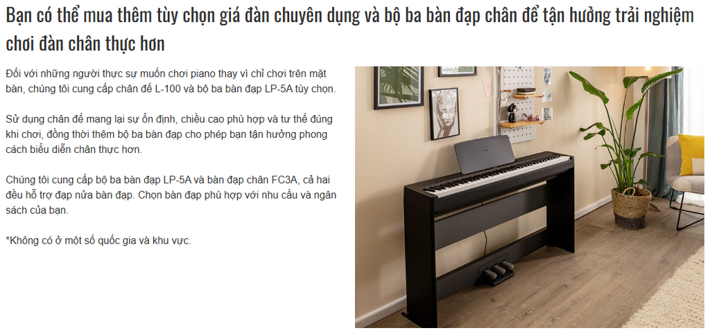 Thêm tuỳ chọn cho Yamaha P145BT