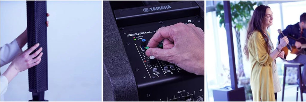 Thiết lập đơn giản và điều khiển đơn giản cho phép bạn tập trung vào màn trình diễn của mình trên Yamaha Stagepas 1K MKII