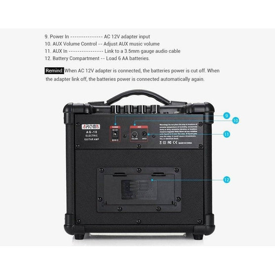 Amplifier Acoustic Guitar Aroma AG-10A - Combo-Mai Nguyên Music
