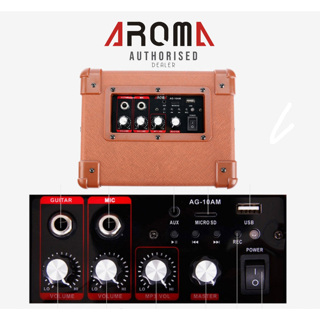 Amplifier Acoustic Guitar Aroma AG-10AM - Combo-Mai Nguyên Music