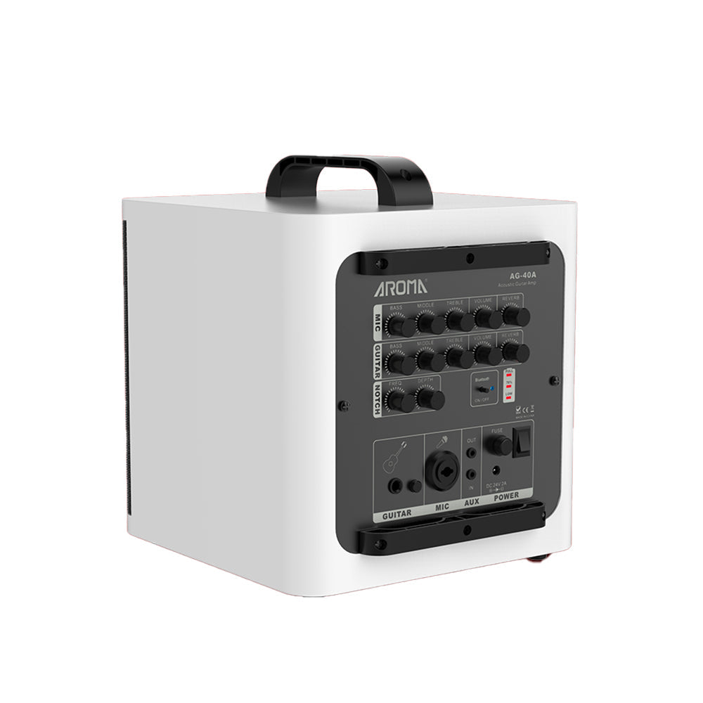 Amplifier Acoustic Guitar Aroma AG-40A, White - Combo-Mai Nguyên Music