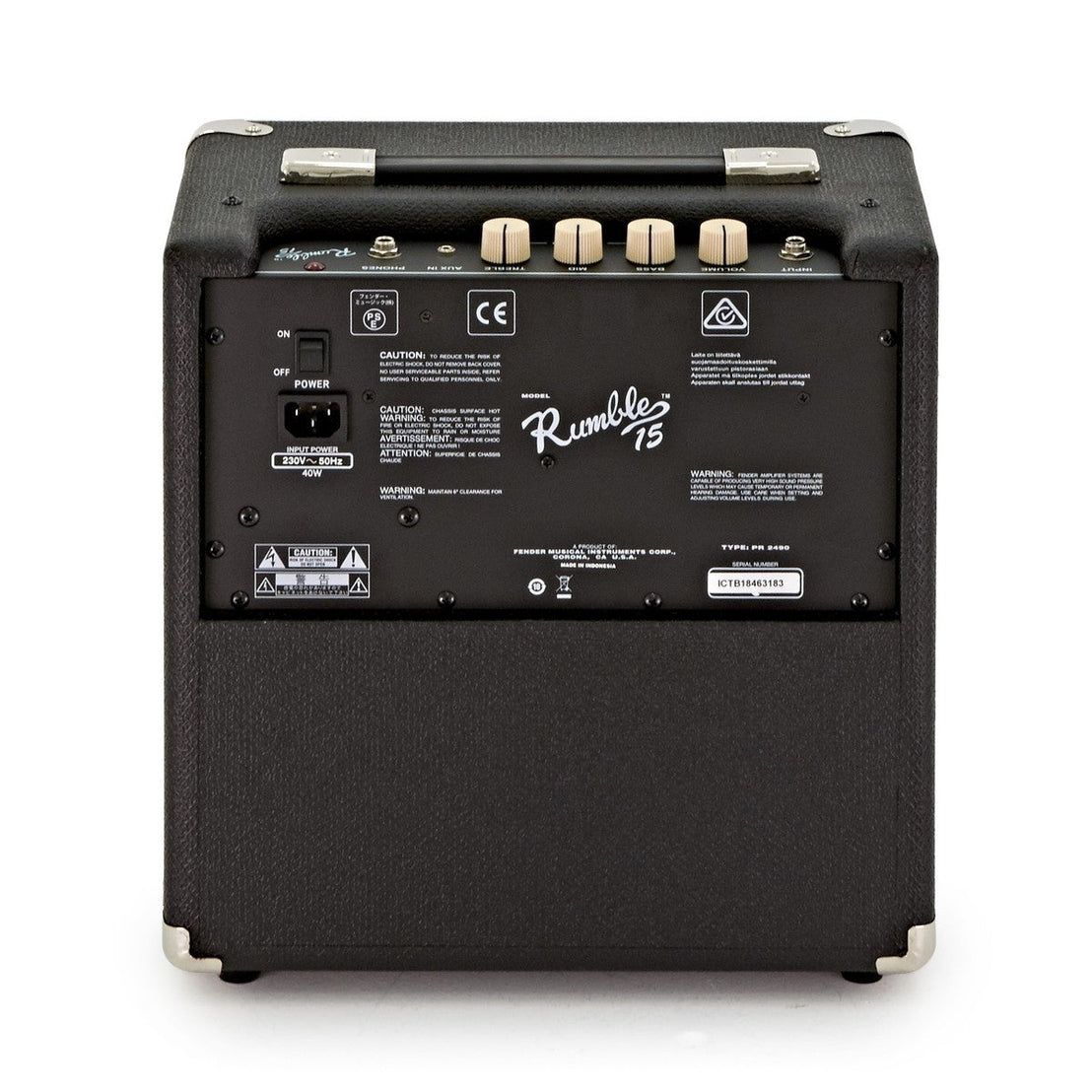 Amplifier Bass Guitar Fender Rumble 15 V3, 230V UK - Combo-Mai Nguyên Music