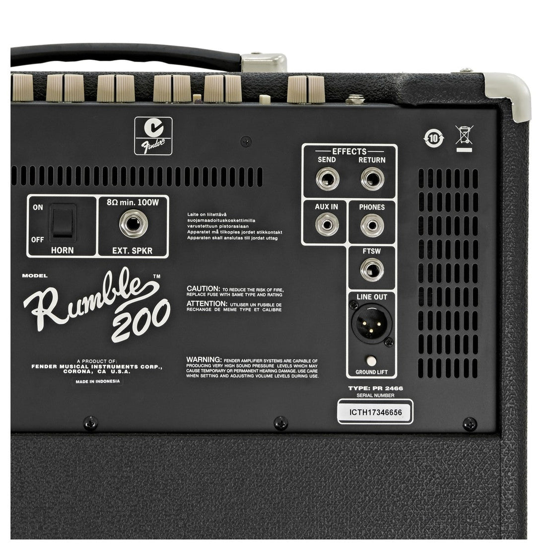 Amplifier Bass Guitar Fender Rumble 200 V3, 230V EU - Combo-Mai Nguyên Music
