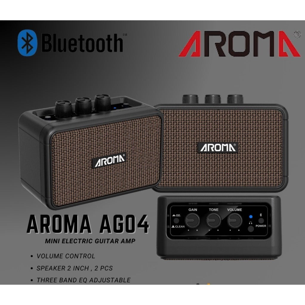 Amplifier Guitar Điện Mini Aroma AG-04 Bluetooth-Mai Nguyên Music