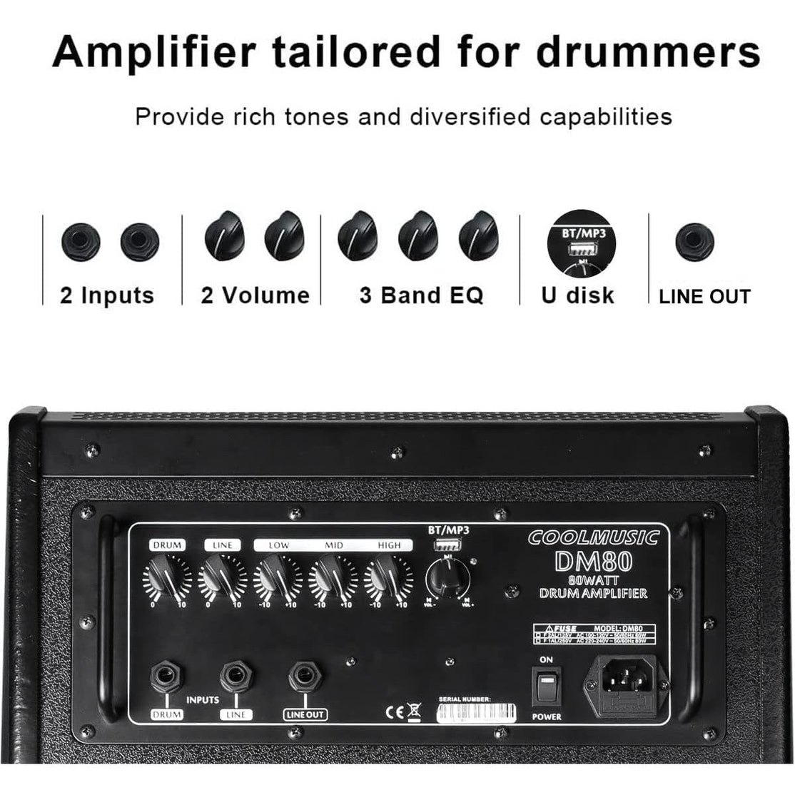 Amplifier Trống Điện Coolmusic DM-80-Mai Nguyên Music