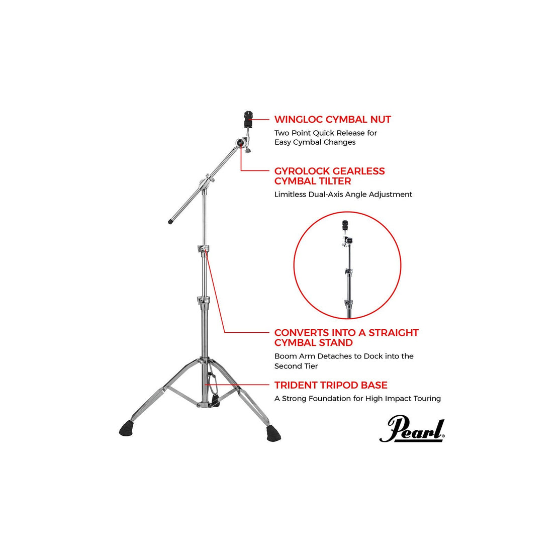 Chân Boom Cymbal Pearl B1030-Mai Nguyên Music