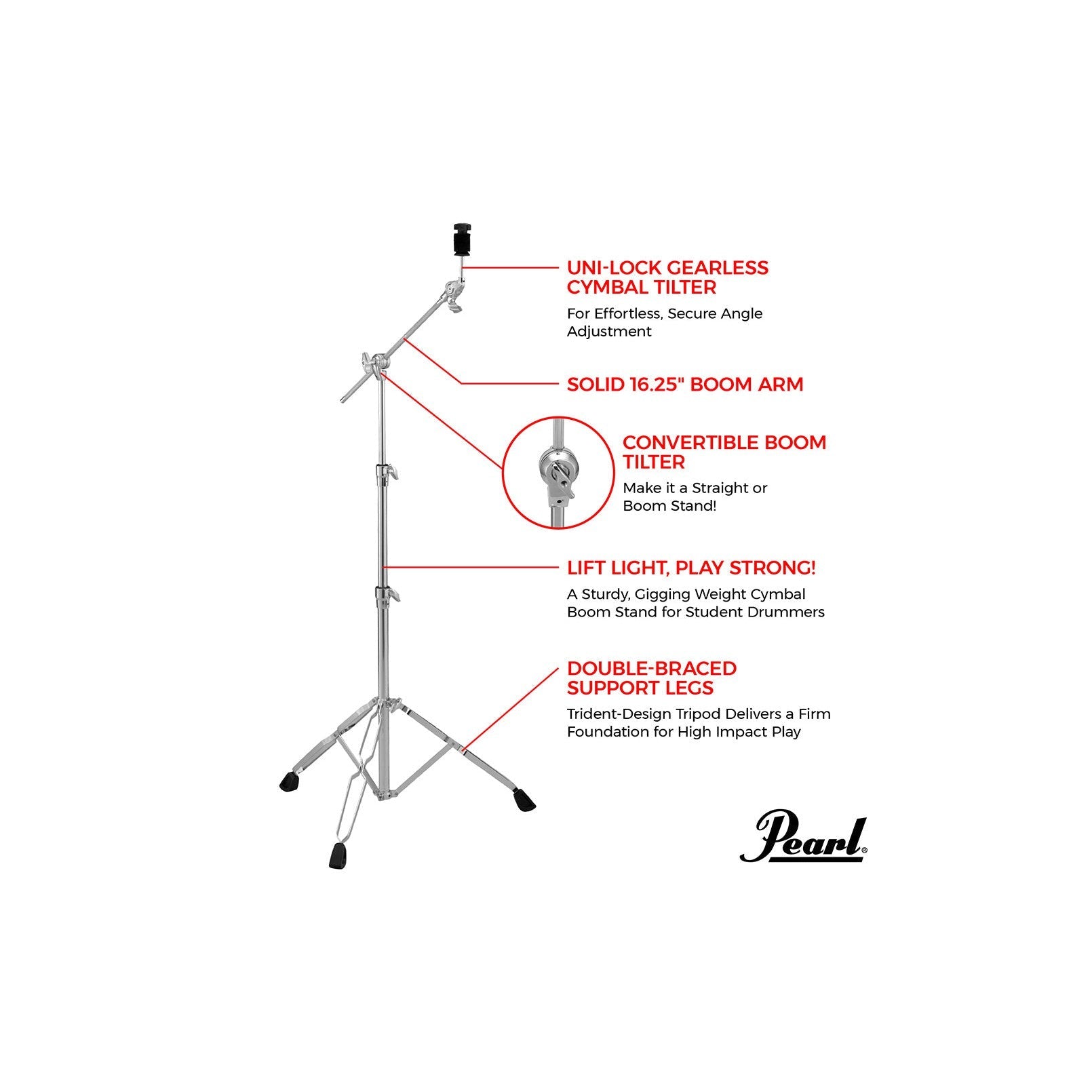 Chân Boom Cymbal Pearl BC830-Mai Nguyên Music