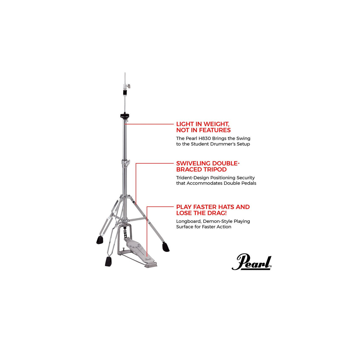 Chân Hi-hat Pearl H830-Mai Nguyên Music