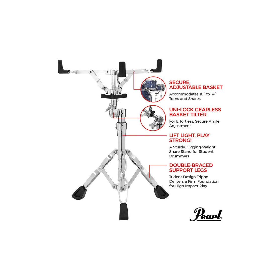 Chân Trống Snare Pearl S830-Mai Nguyên Music