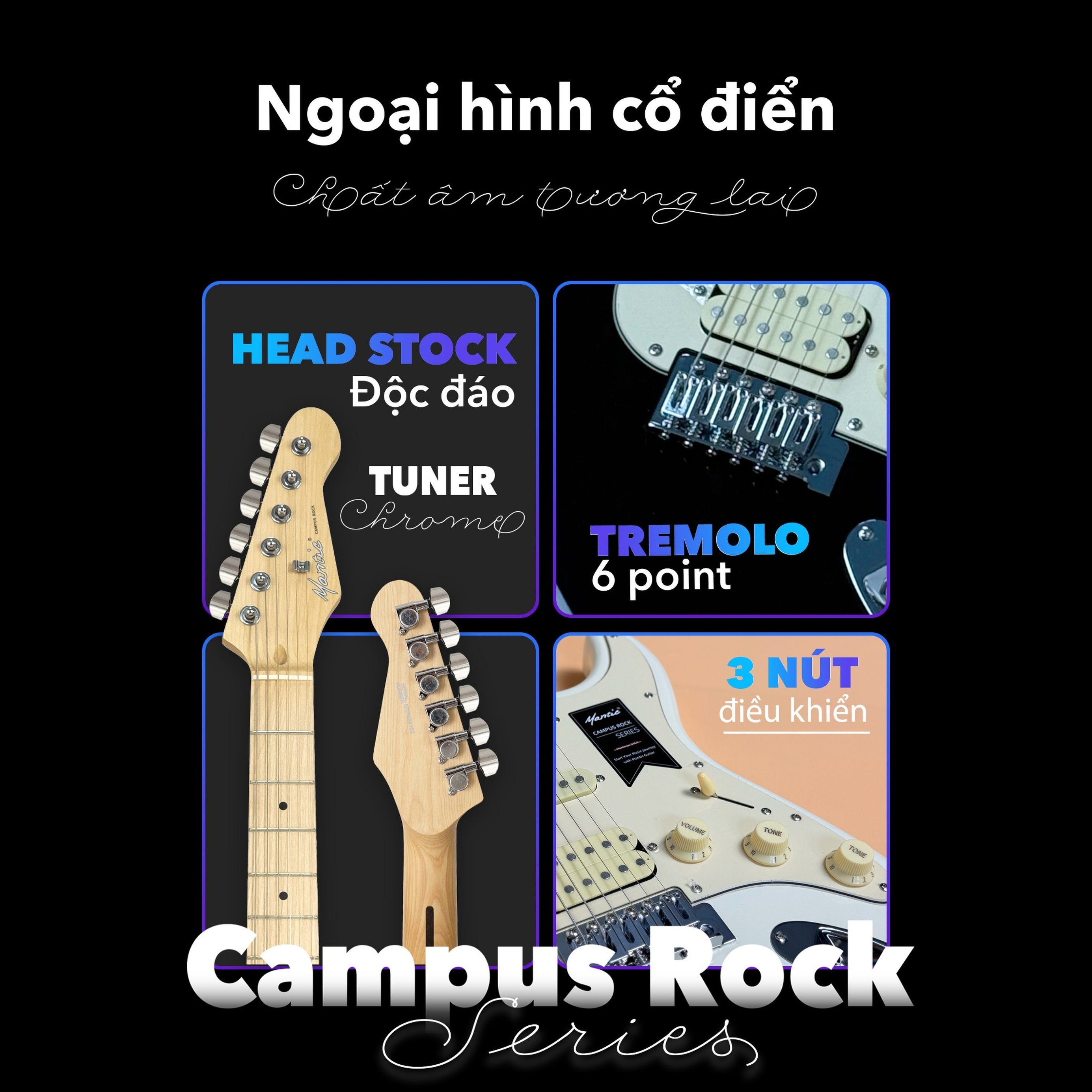 Combo Đàn Guitar Điện Mantic MST100 & Faciron DE500-Mai Nguyên Music