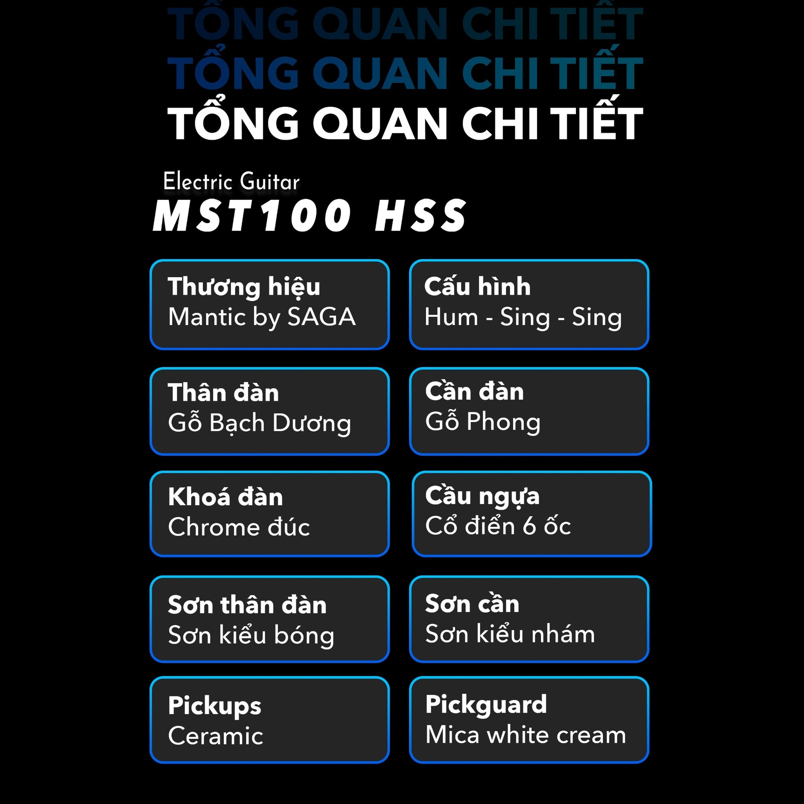 Combo Đàn Guitar Điện Mantic MST100 & Faciron DE500-Mai Nguyên Music