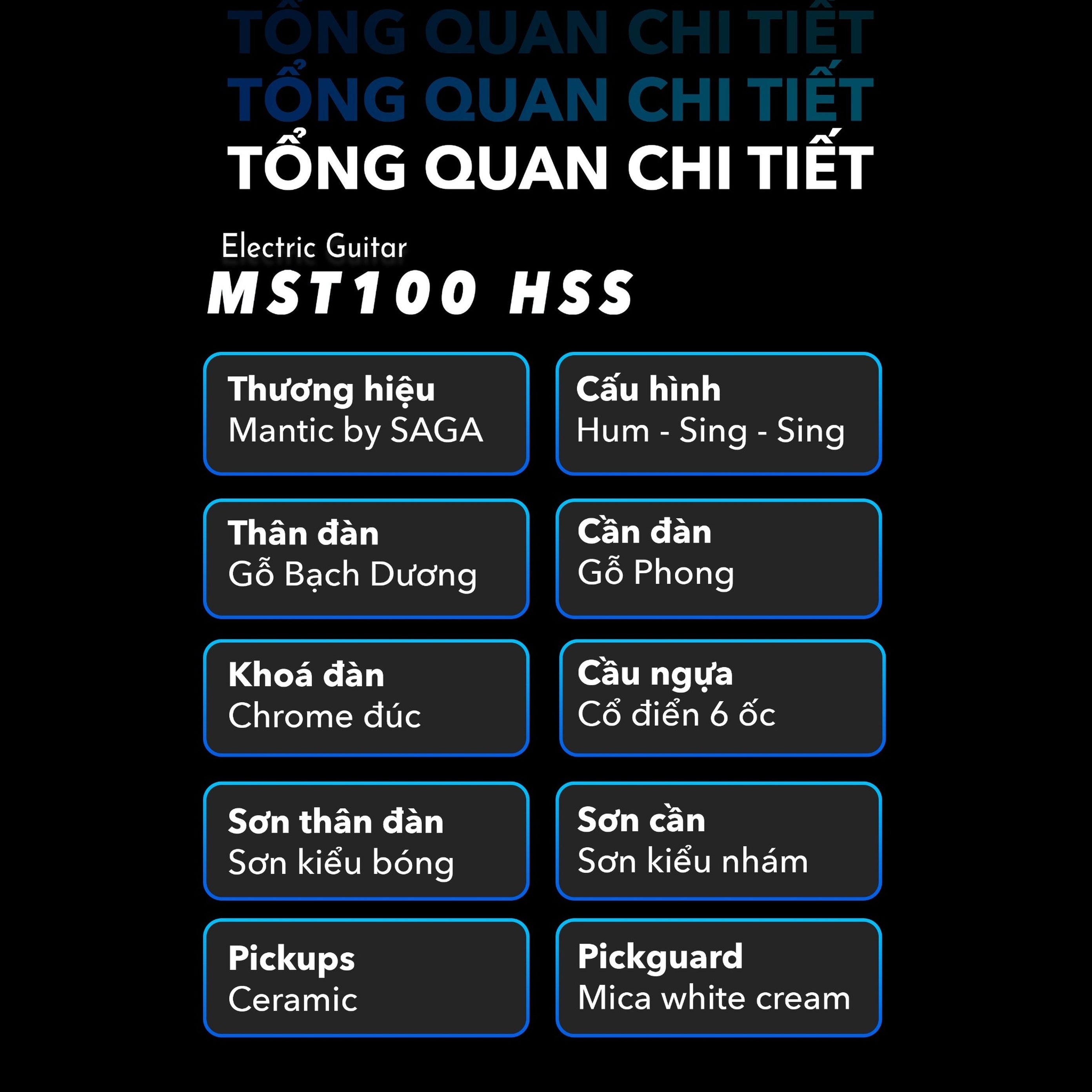 Combo Đàn Guitar Điện Mantic MST100 & Faciron DE500-Mai Nguyên Music