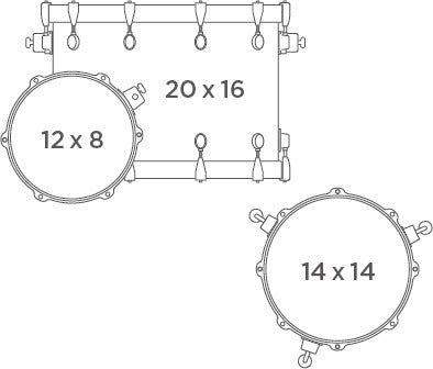 Cấu hình bộ Trống Cơ Mapex SE401XH Straight Ahead 3-Pc Shell Pack (20"/12"/14")