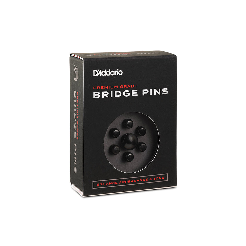 D'Addario PWPS1 Wood Bridge Pins with End Pin, Set of 7, Ebony-Mai Nguyên Music