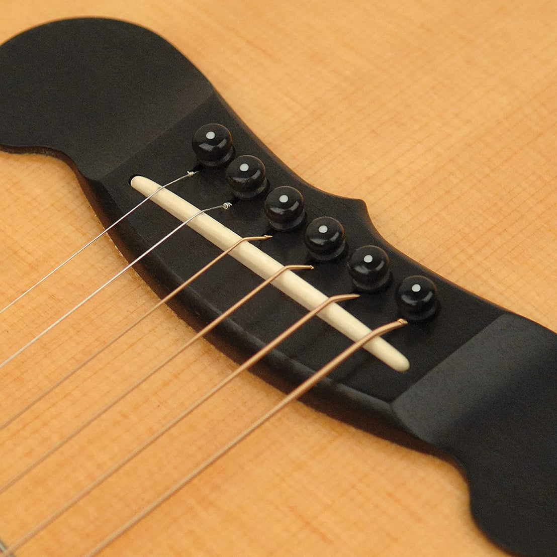 D'Addario PWPS10 Molded Bridge Pins with End Pin, Set of 7, Ebony with Ivory Dot-Mai Nguyên Music