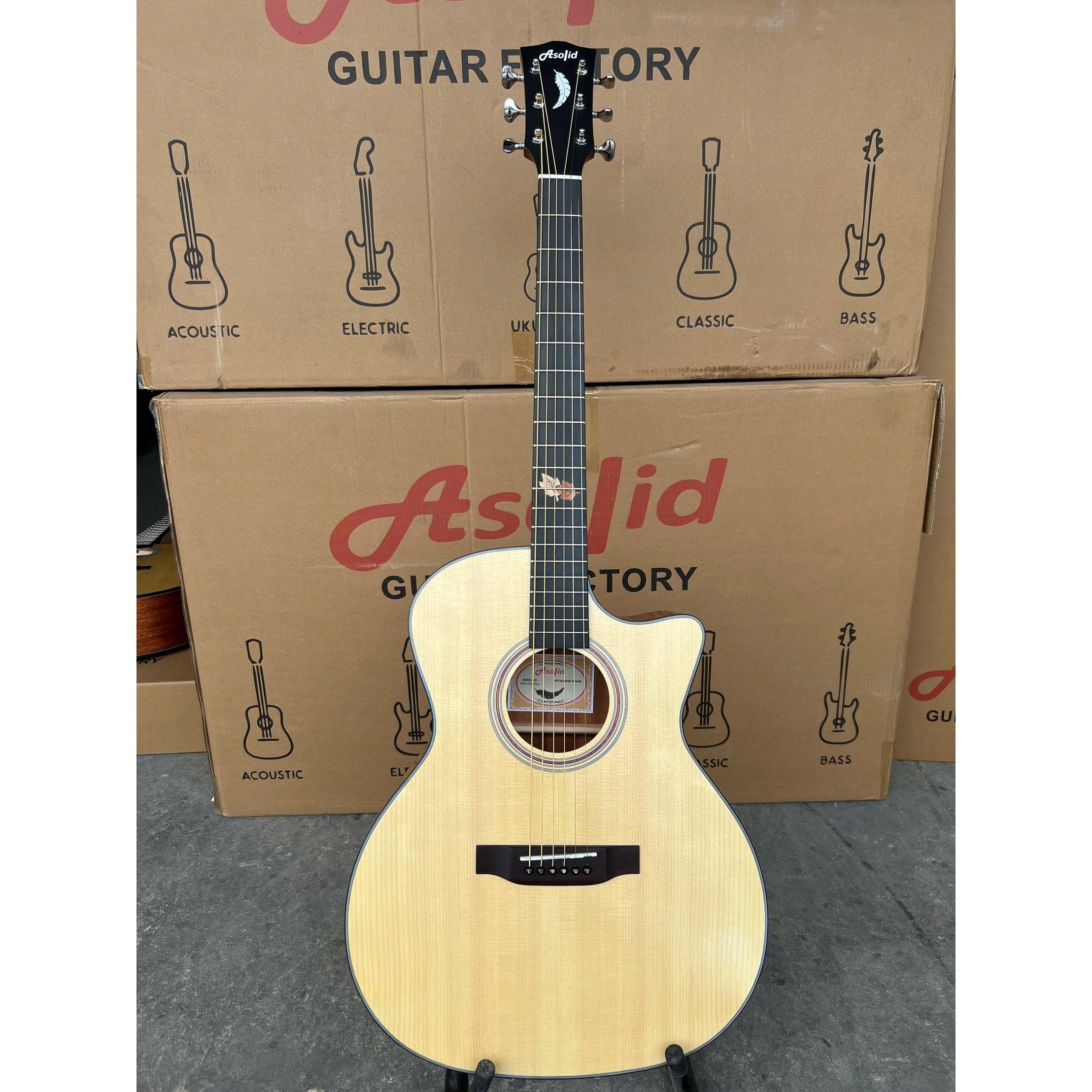 Đàn Guitar Acoustic Asolid 54GA Natural-Mai Nguyên Music