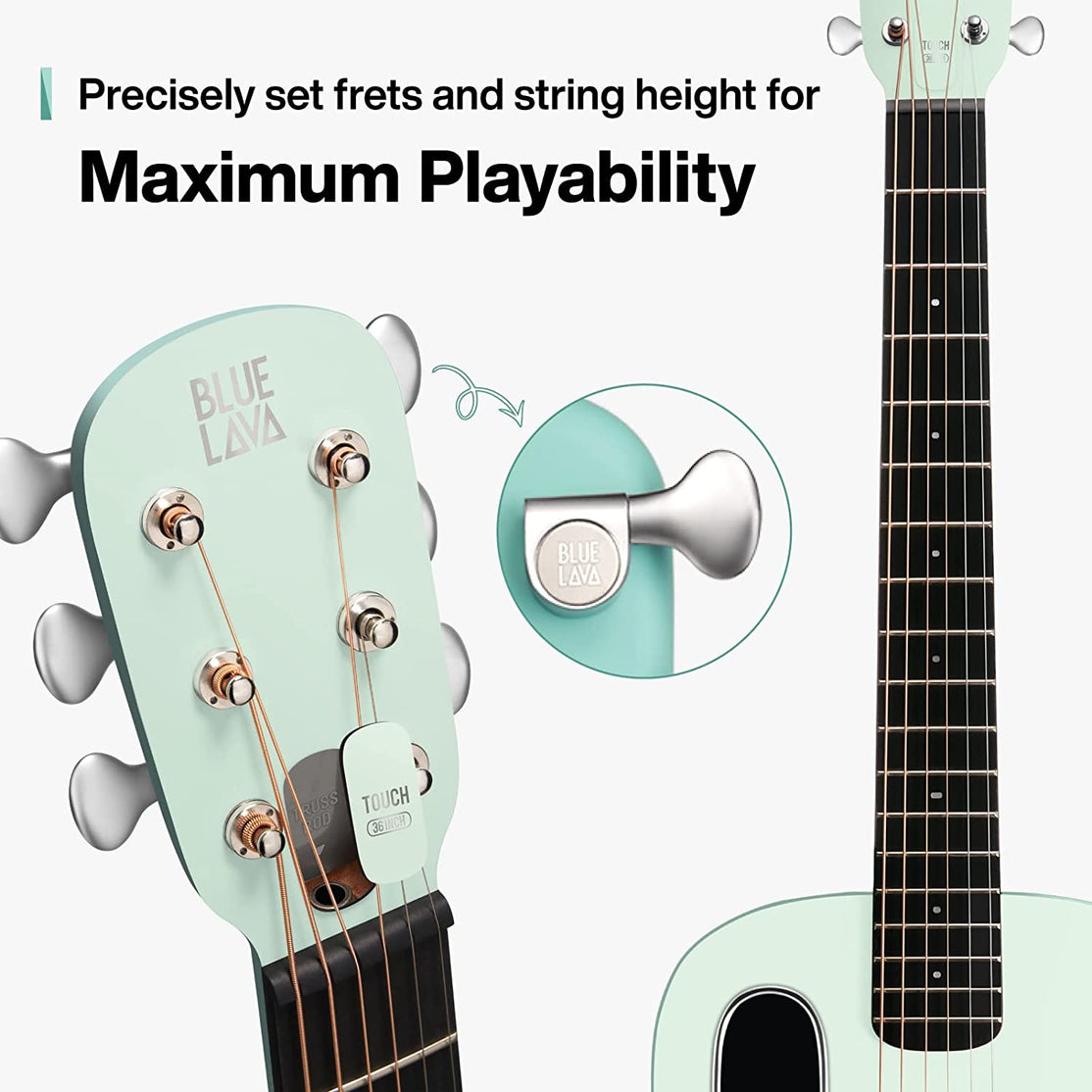 Đàn Guitar Acoustic BLUE LAVA Touch Size 36", Aqua/Mint Green-Mai Nguyên Music