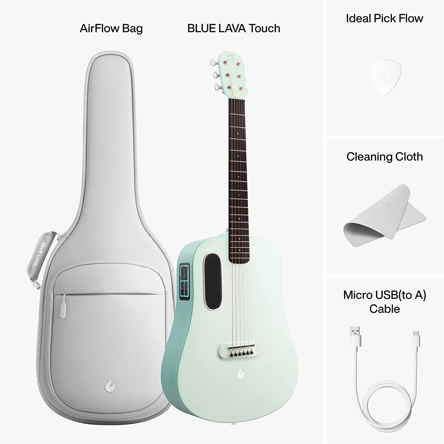 Đàn Guitar Acoustic BLUE LAVA Touch Size 36", Aqua/Mint Green-Mai Nguyên Music