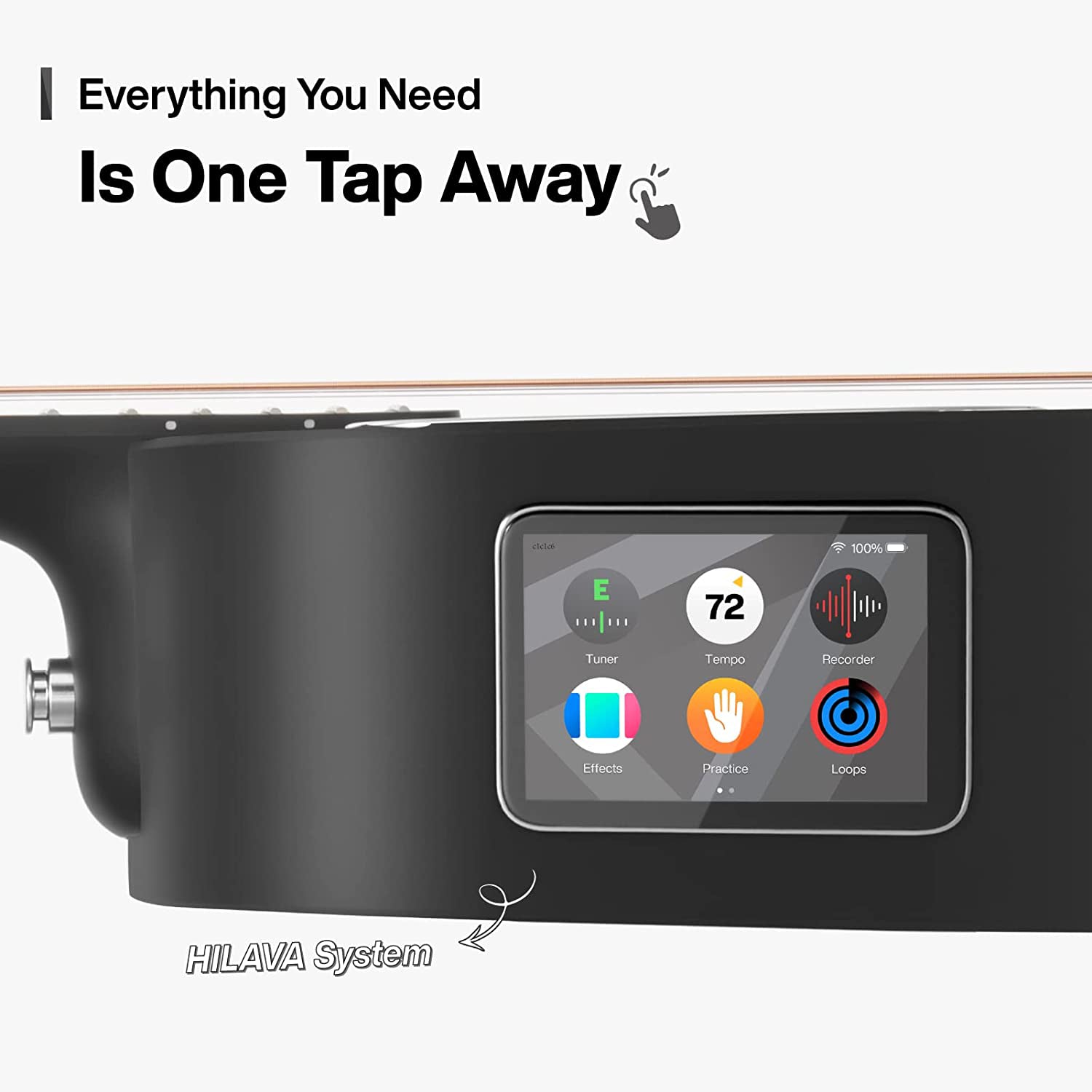 Đàn Guitar Acoustic BLUE LAVA Touch Size 36", Midnight Black-Mai Nguyên Music