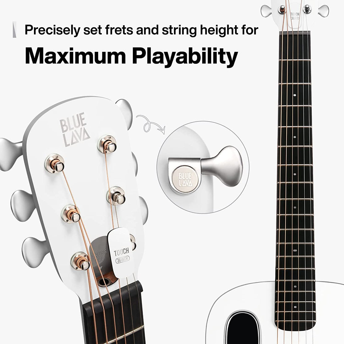 Đàn Guitar Acoustic BLUE LAVA Touch Size 36", Sail White-Mai Nguyên Music