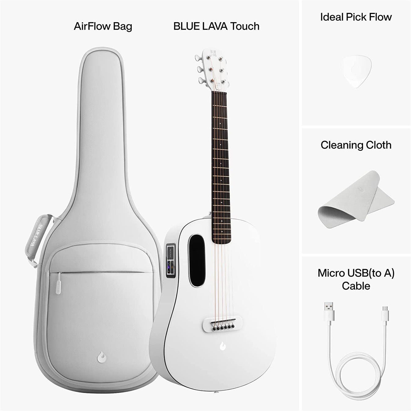 Đàn Guitar Acoustic BLUE LAVA Touch Size 36", Sail White-Mai Nguyên Music